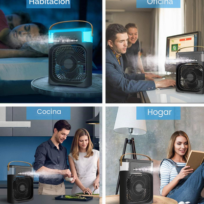 Ventilador de mesa con humificador